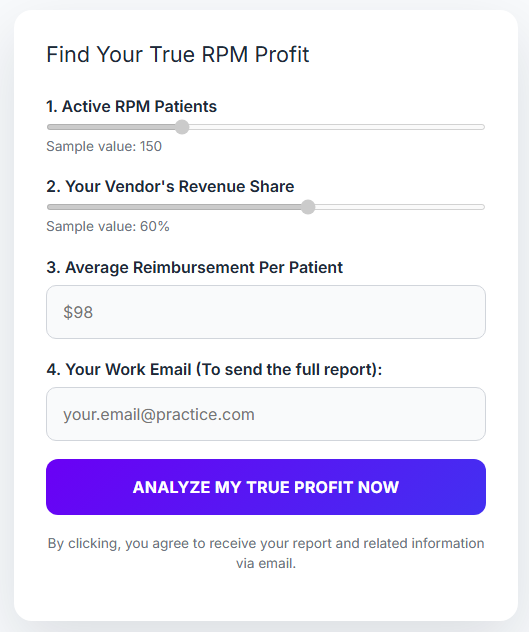 Revenue Calculator Mockup